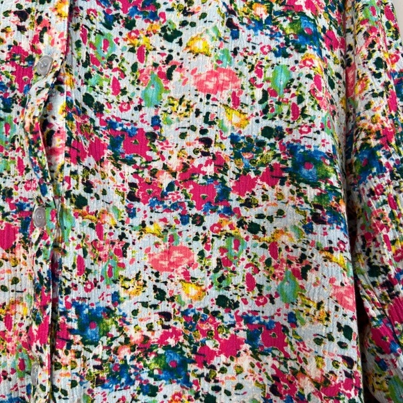 Kut From The Kloth Blouse Abstract AOP Multicolour Women’s Large - Picture 3 of 4